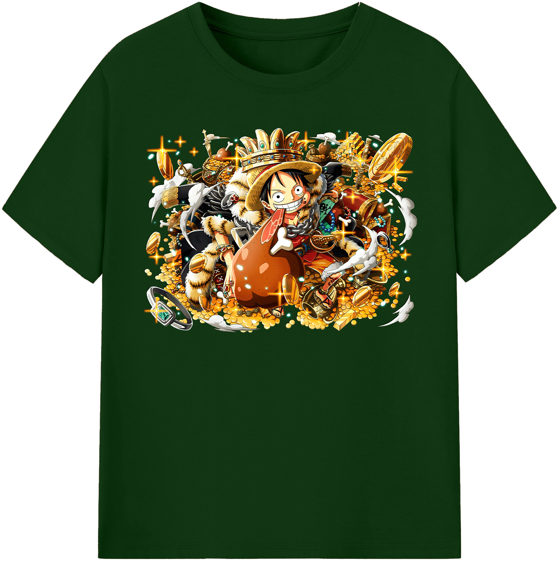 ワンピース モンキー・D・ルフィ ONE PIECE Monkey D. Luffy 綿100％半袖Tシャツ（フロントプリント）